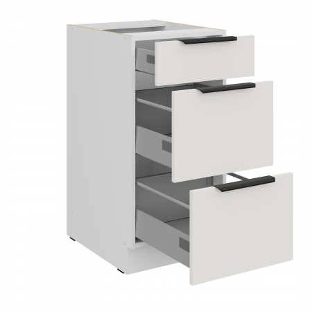 Szafka z szufladami 40 cm biała mat AURO 40 D 3S BB